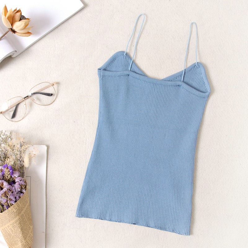 Áo hai dây len mỏng nữ đáng yêu (Nhiều màu)