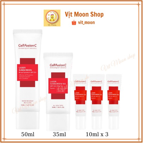 set kem chống nắng cell đỏ 50ml+35ml+3 tuýp 10ml