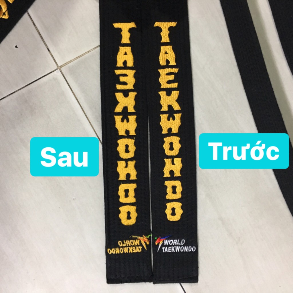 BEST SELLER Miễn Phí Thêu Tên Đai đen Taekwondo Vovinam Karate #UnionTaekwondoSHOP Ngang 4.5 cm