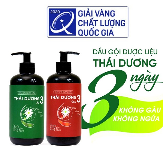 Dầu gội THÁI DƯƠNG 3 dược liệu thảo dược thiên nhiên, dưỡng tóc giảm rụng tóc, gàu ngứa hiệu quả