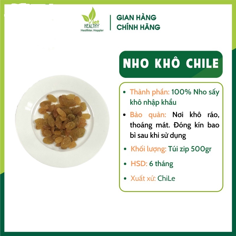 Nho Khô Raisin Chile 500g Nho Khô Viethealthy