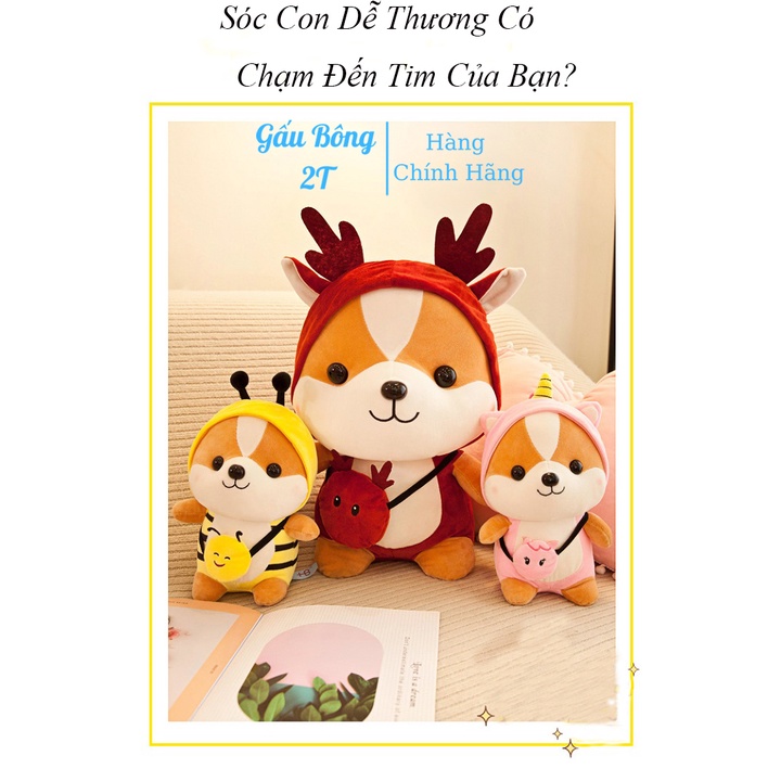 Gấu bông gối ôm chó shiba cosplay các con vật dễ thương đáng yêu ngộ nghĩnh hàng đẹp cao cấp