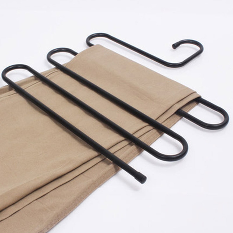 Móc Treo Quần Áo 5 Lớp Hình Chữ S Tiết Kiệm Không Gian Chống Trượt