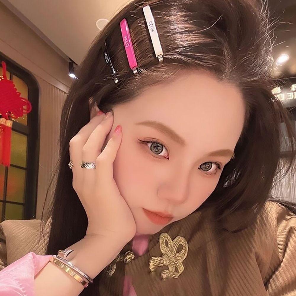 QQMALL Kẹp Tóc In Chữ Phong Cách Hàn Quốc Vintage Thanh Lịch Cho Nữ