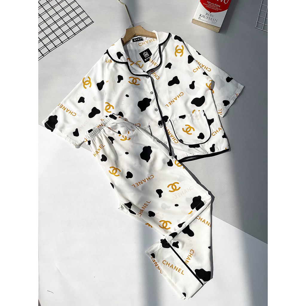 Đồ bộ nữ mặc nhà mùa hè tay ngắn quần dài DN, đồ bộ pijama lụa satin trẻ trung đáng yêu | BigBuy360 - bigbuy360.vn