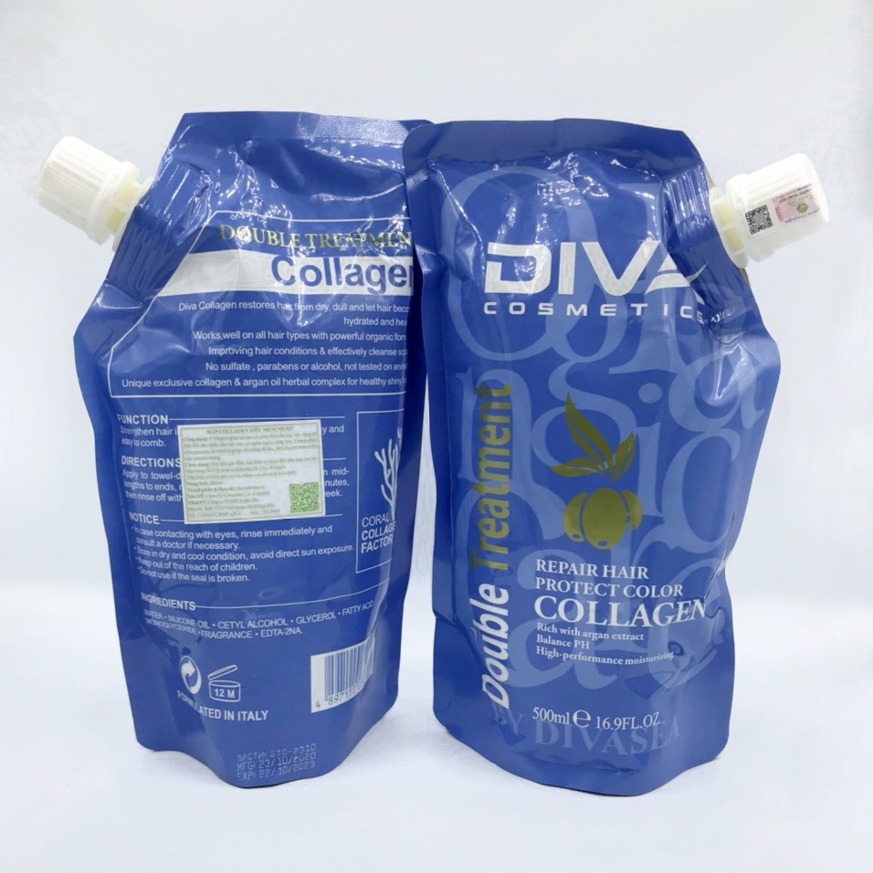Hấp tóc phục hồi tóc Collagen DIVA 500ml  chính hãng