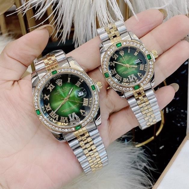 Đồng hồ nam nữ Rolex - unisex Dây kim loại 5 sợi điểm đá màu sang trọng đẳng cấp
