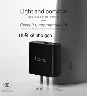Củ sạc hoco C15 có đồng hồ LED