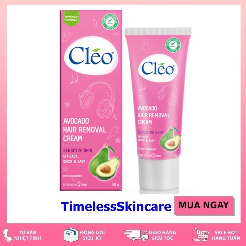 Kem Tẩy Lông Cho Da Nhạy Cảm Cleo Avocado Hair Removal Cream Sensitive Skin 25g/50g