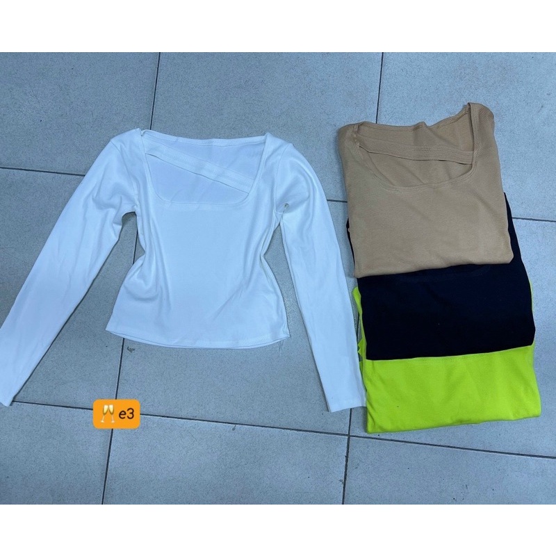 áo thun tay dài croptop dây chéo cổ (hình thật shop Thảo Nhỏ Store chụp )