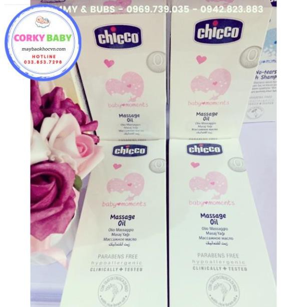 [Corky Baby] DẦU MÁT-XA CHIẾT XUẤT CÁM GẠO 0M+ CHICCO 200ML
