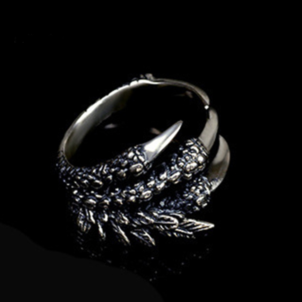 Nhẫn thép titan hình móng vuốt rồng thời trang cá tính cho nam và nữ