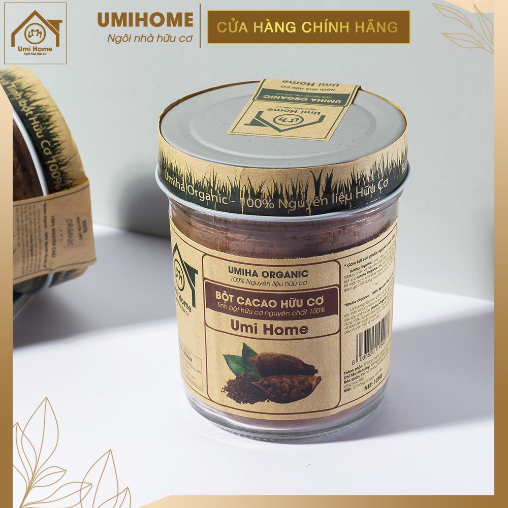 Bột Cacao nguyên chất UMIHOME hữu cơ 135g Uống và đắp mạt nạ dưỡng da