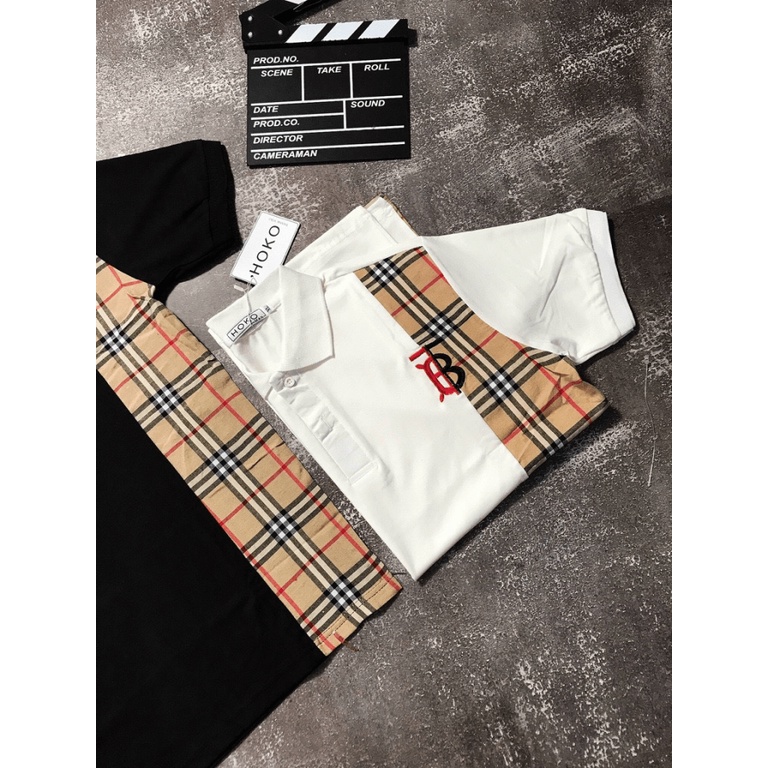 ÁO THUN NAM PHỐI HAI MÀU KEM VIỀN CARO ĐẸP SANG ĐẲNG CẤP