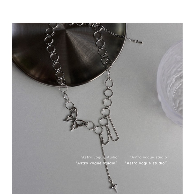 Vòng Cổ choker Ngắn Mặt Hình Bướm Phong Cách hip hop Cá Tính