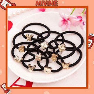 Dây cột tóc đính hạt màu đen SC20