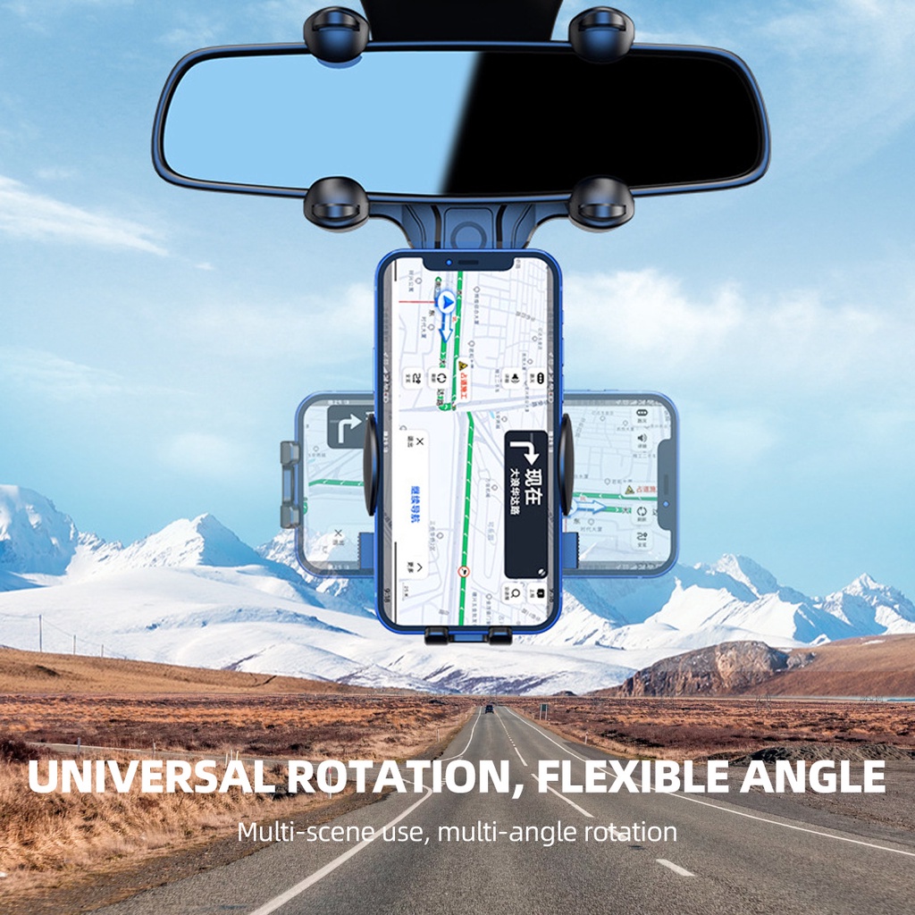 Giá đỡ điện thoại GPS GUUGEI gắn gương chiếu hậu bên trong xe hơi điều chỉnh được xoay 360 độ tiện lợi