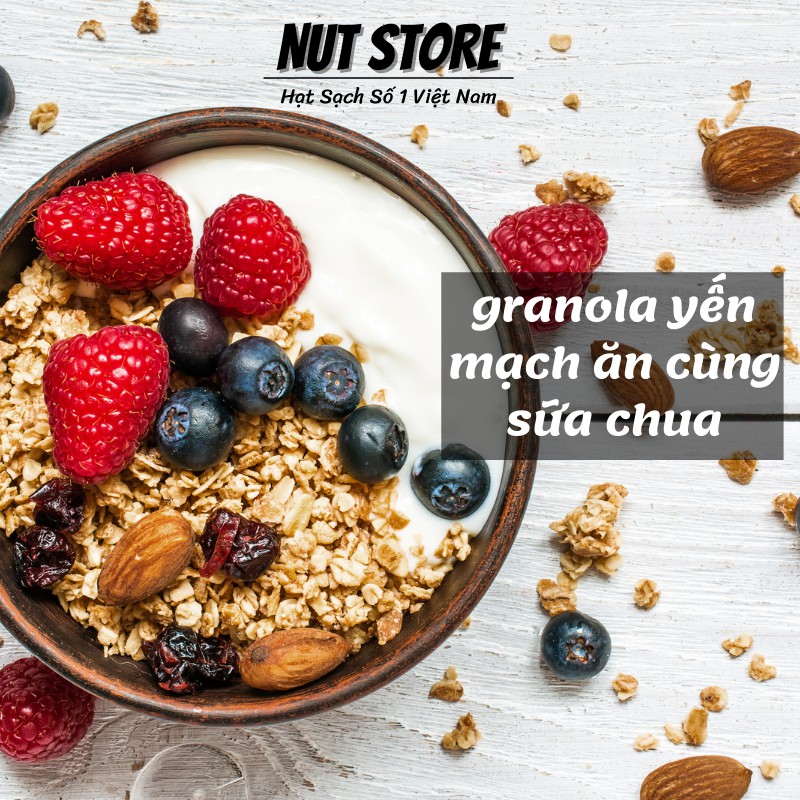 Yến mạch giảm cân cán dẹt Nut Store 500g - cho bé ăn dặm