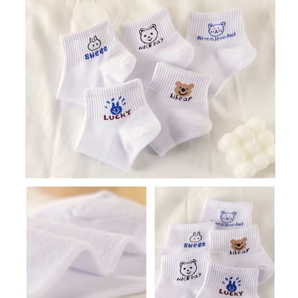 Tất cổ ngắn họa tiết hình thú dễ thương, set 5 đôi tất vớ khác nhau dễ phối đồ - Hot Store