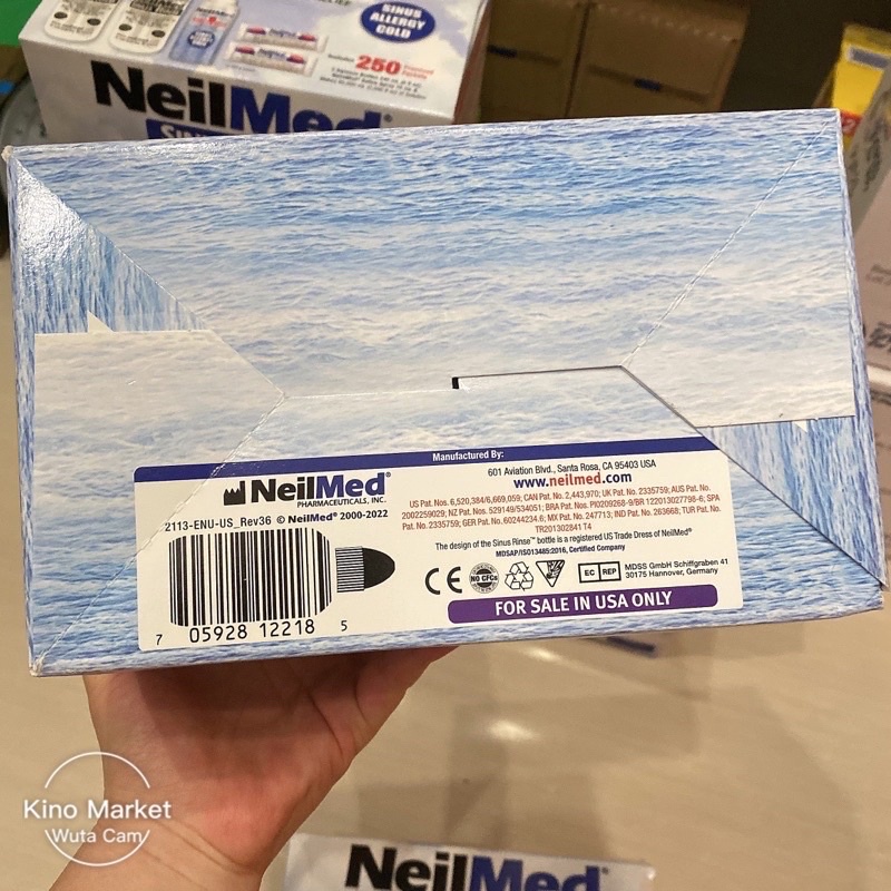 Bộ sản phẩm nước muối rửa mũi  Neilmed Sinus Rinse 250 gói 2025