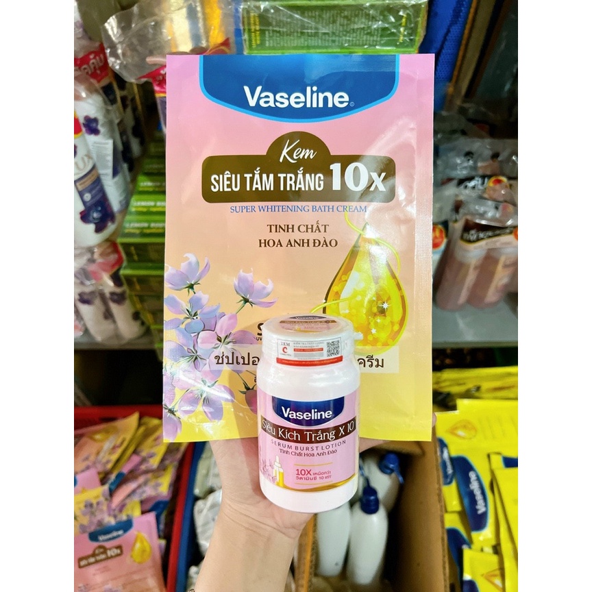 Tắm trắng Vaseline 10x bật tone mạnh gói lớn 150gram