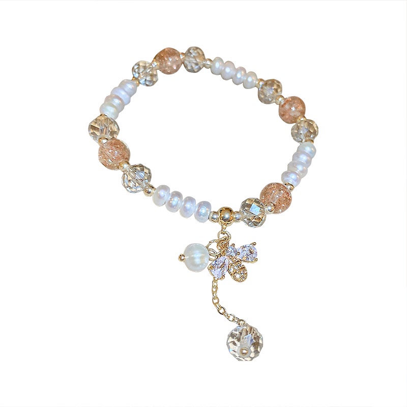 Vòng đeo tay RINHOO đính đá ngọc trai giả thời trang dành cho nữ