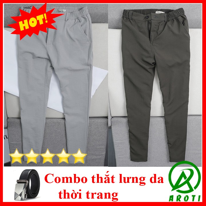 Quần Đũi Nam AROTI Ống Rộng Đứng Chất Đũi Dày Đẹp Cao Cấp, Siêu Mát, Co Giãn Tốt Dáng Suông Dài Công Sở Đủ Size D0035+TL