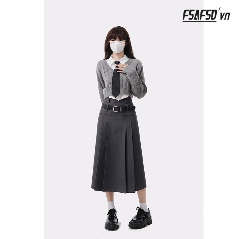 Chân Váy Chữ a Dáng Dài Lưng Cao Thời Trang Mùa Thu Cho Nữ