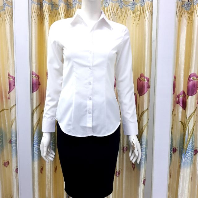 Áo sơ mi trắng công sở nữ tay dài form nhỏ  mặc cực tôn dáng sang trọng vải kate Ý đẹp  không xù lông thoáng mát SMTD01 | BigBuy360 - bigbuy360.vn