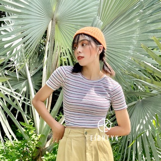 Áo Croptop Tay Ngắn Sọc EIGHTYK