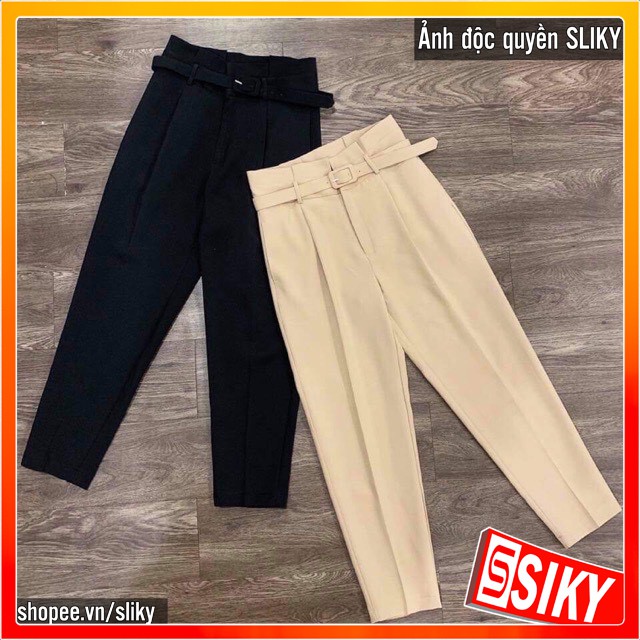 Quần baggy xếp li kèm belt - 4BASIC - QBG02