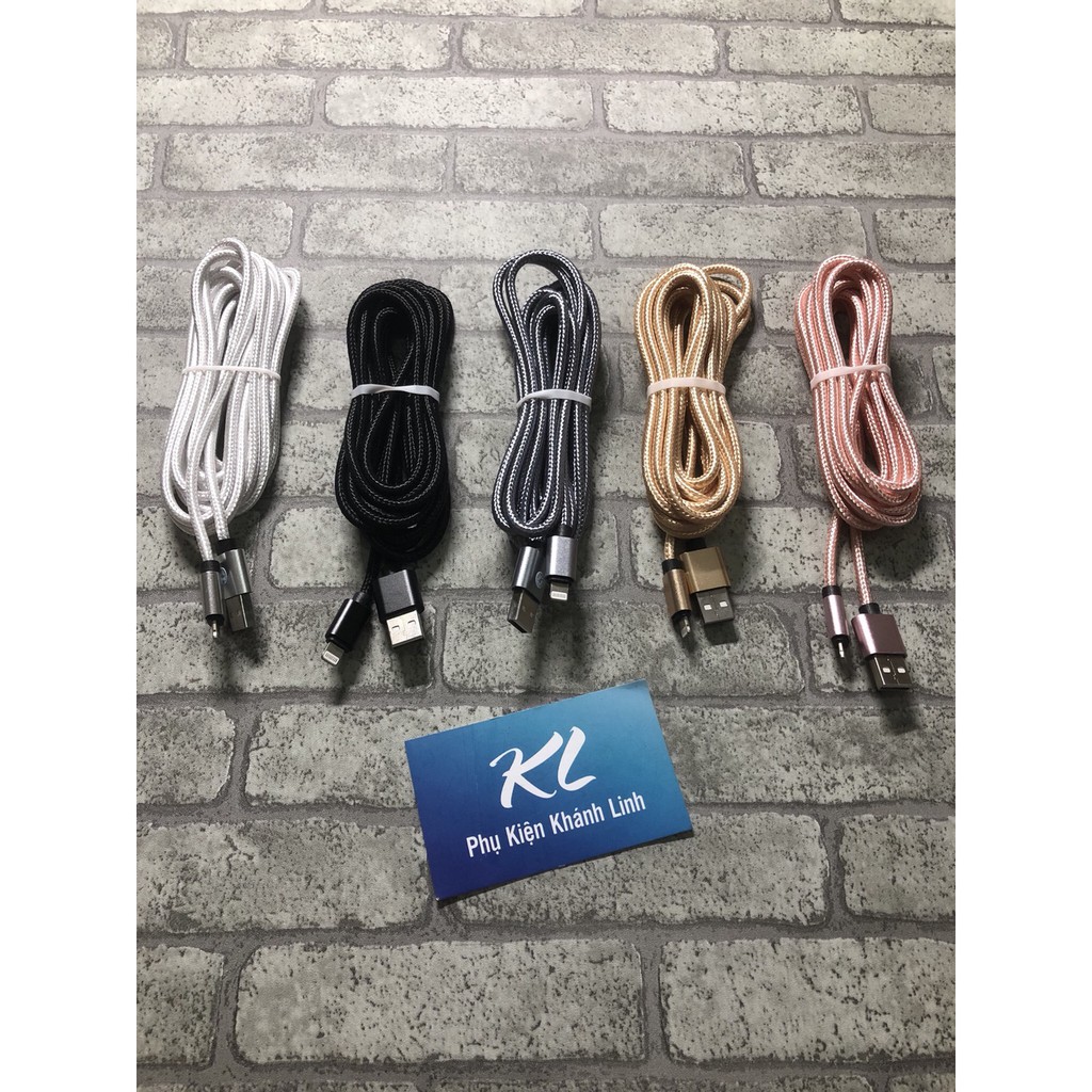 [Giá Hủy Diệt] Cáp Dù 3 mét chống rối, chống đứt cho iphone, samsung