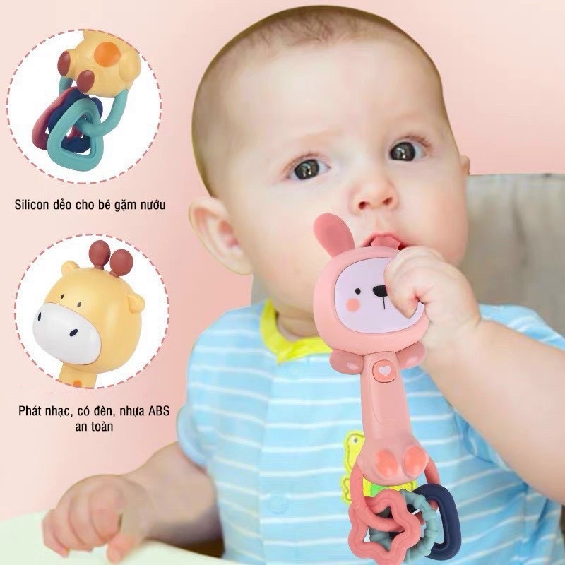 GẶM NƯỚU XÚC XẮC HÌNH THÚ CÓ ĐÈN PHÁT NHẠC CHO BÉ