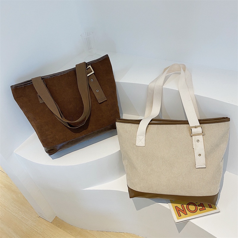 Túi xách canvas khâu đơn giản sức chứa lớn