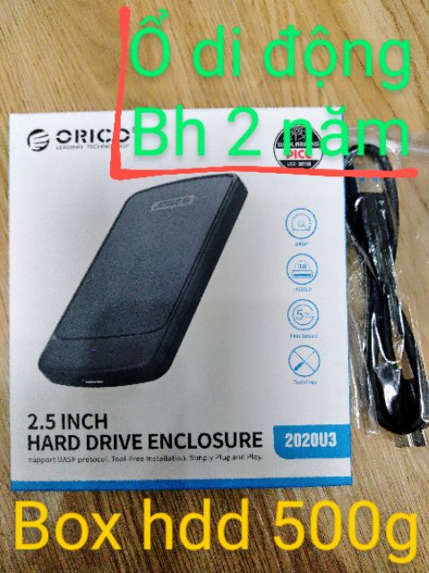 Ổ cứng di động hdd 500gb box 2.5in | BigBuy360 - bigbuy360.vn