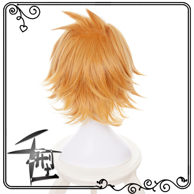 My Hero Academia Kaminari Denki Cos Wig Short Orange Anime Peripheral Cosplay Hair Accessory