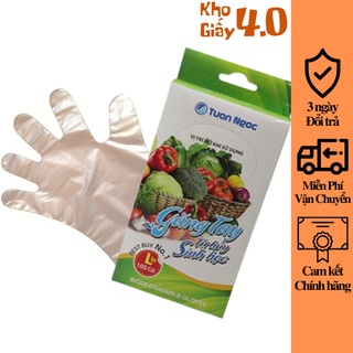 FSALE Set 100 chiếc găng tay nilong dùng 1 lần tự hủy sinh học