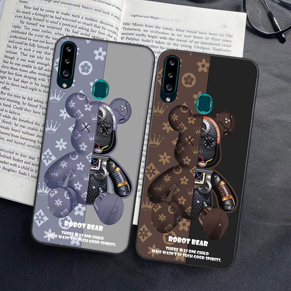 Ốp lưng Samsung Galaxy A20S in hình Gấu nâu - hồng, Gấu Be@rick  cực CUTE, DỄ THƯƠNG