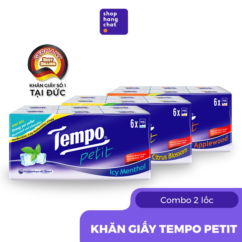 Combo 2 Lốc Khăn Giấy Bỏ Túi Tempo Petit Cao Cấp (Lốc 6 gói)