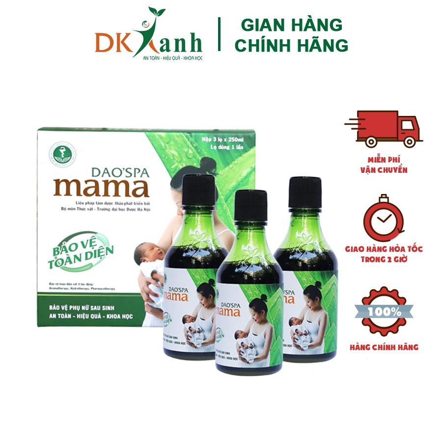 [HÀNG CÔNG TY] Xông tắm cho mẹ sau sinh Dao'spa mama chính gốc Dao đỏ,  Đại học Dược HN - DK Pharma - 250ml/chai