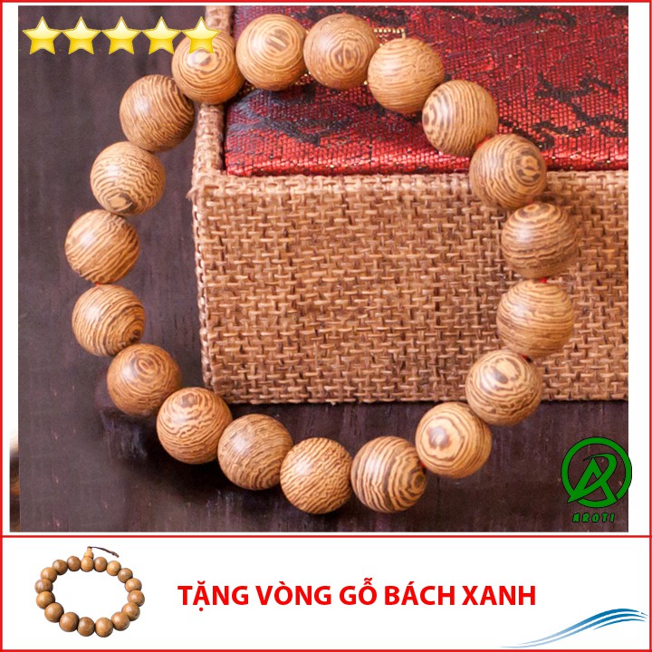 [Shop Uy Tín] V211-10 Vòng phong thủy gỗ sến cát 10 ly V211-10(GB)-Kèm Vòng Gỗ Bách Xanh