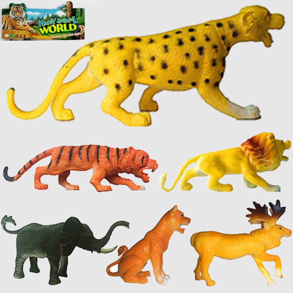 Bộ 06 đồ chơi mô hình động vật hoang dã New4all Animal World - đồ chơi phát triển tư duy sớm cho bé trên 5 tuổi