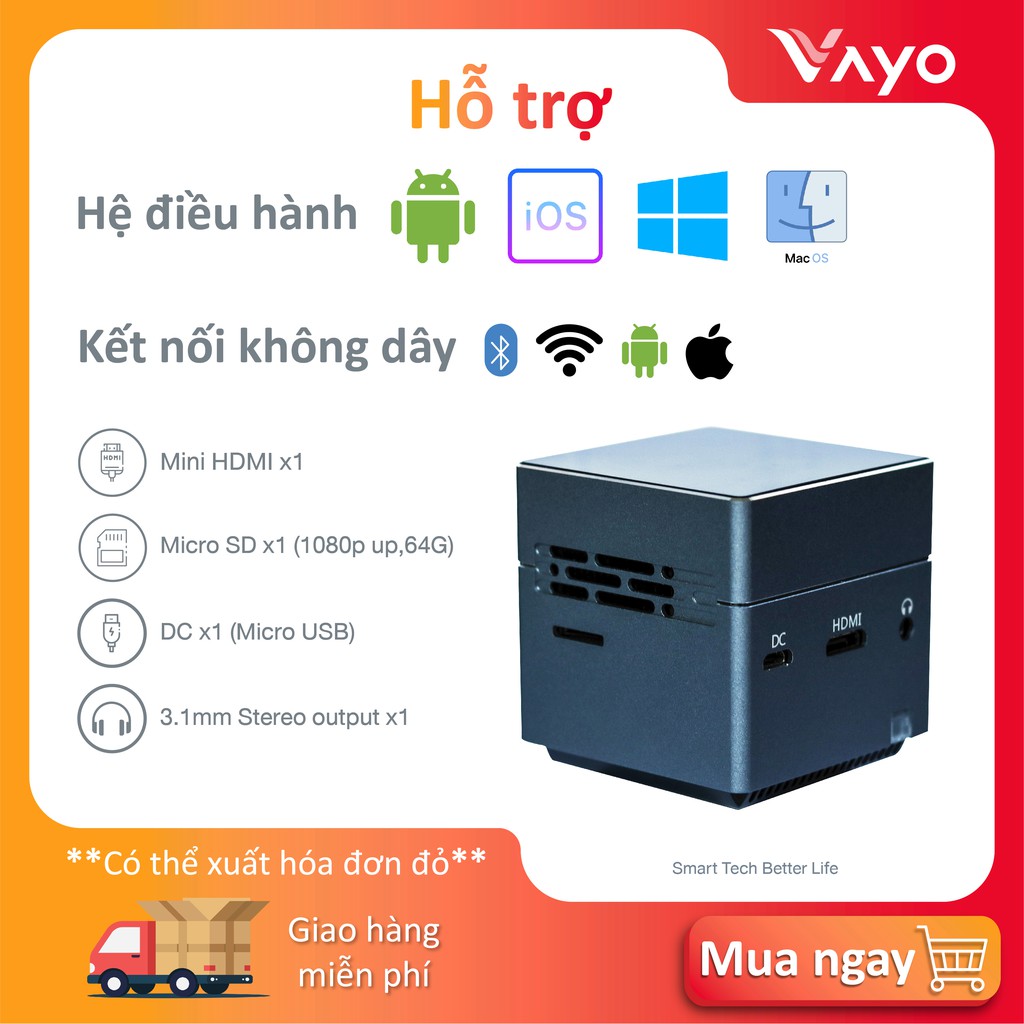 Máy chiếu thông minh mini Vayo - Smart Mini Projector