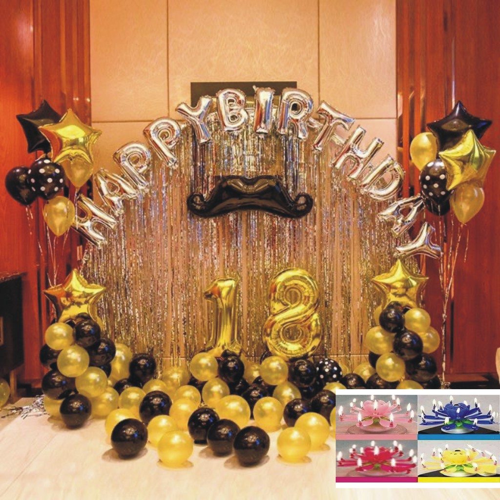 SET2 RÈM KIM TUYẾN BÓNG CHỮ HAPPYBIRTHDAY VÀ 50 BÓNG NHŨ BƠM KEO(CHAT VỚI SHOP ĐỂ CHỌN MÀU BÓNG NHŨ)- Kèm 1 nến 3d