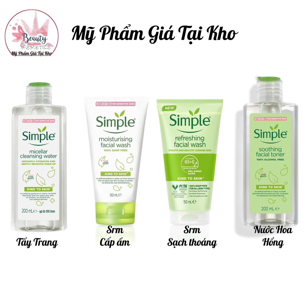 Combo dưỡng da trọn gói dịu nhẹ Simple