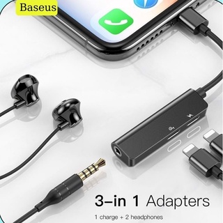 Cáp Chuyển đổi iphone 3 in 1 Baseus L52  Vừa Sạc Vừa Nghe Cho Iphone7/7plus/8/8plus/X/XS/11(Jack chuyển đổi )