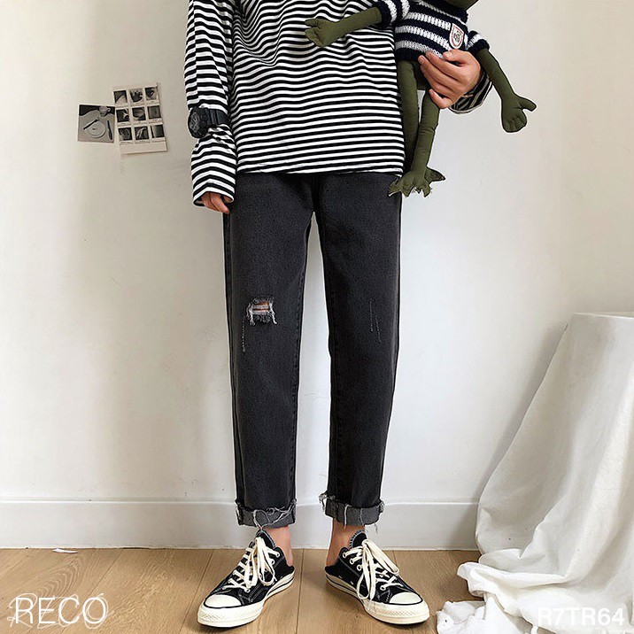 Quần jean nam Hàn Quốc cao cấp dáng rộng Trousers Loose R7TR64 Unisex