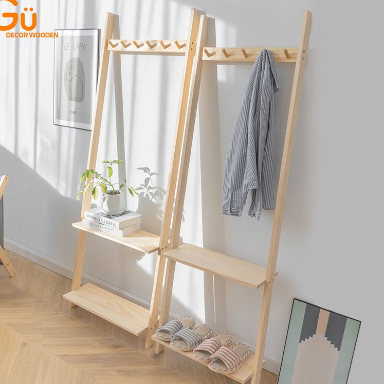 Thang treo đồ, kệ gỗ decor trang trí chụp ảnh GU DECOR WOODEN kệ dựa tường