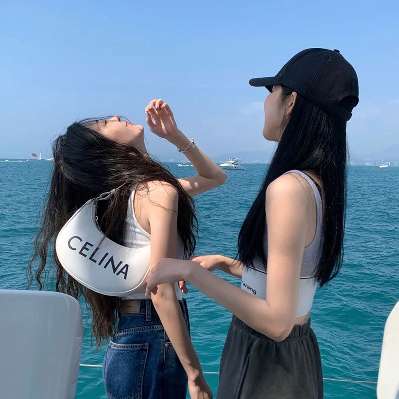 Túi đeo vai in họa tiết chữ thời trang cho nữ