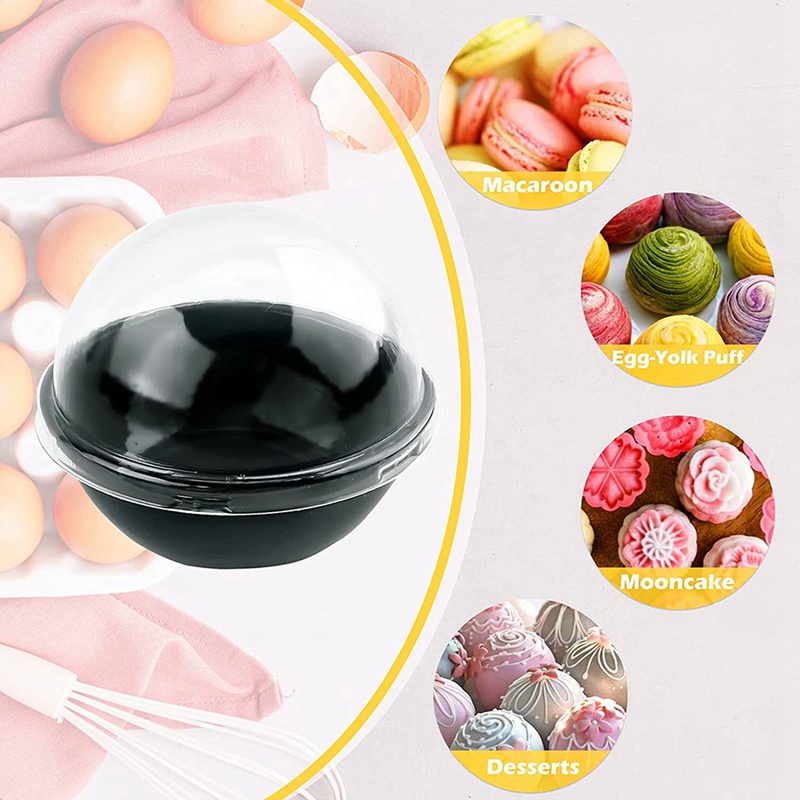 Set 50 Hộp Đựng Bánh Cupcake Bằng Nhựa Trong Suốt Có Nắp Đậy Tiện Dụng